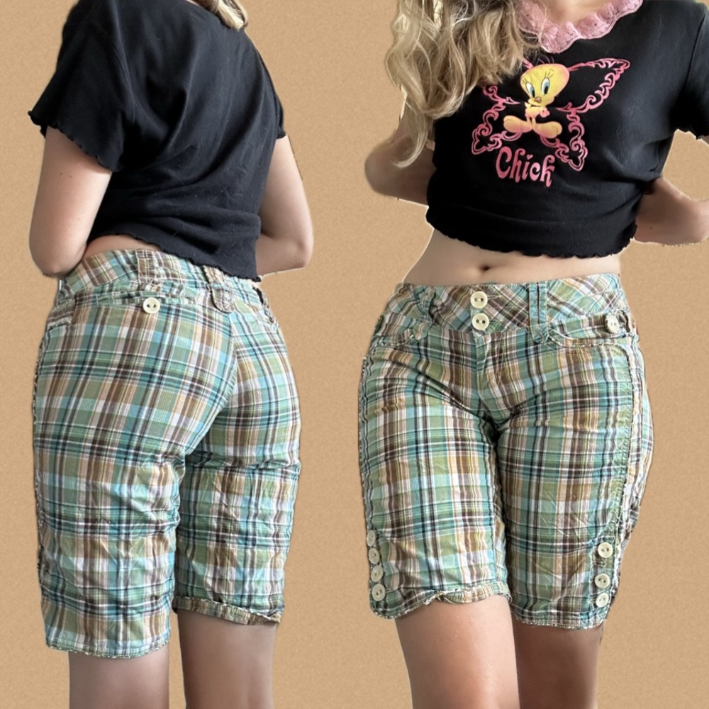 Jolt Y2K Plaid Shorts